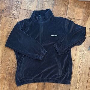 Carhartt Black Zip Up Sweater with Stand-Up Collar